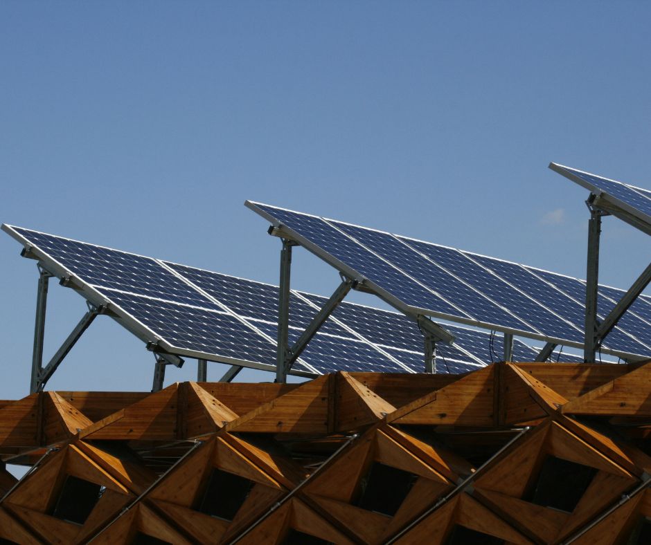 Tilted solar panels